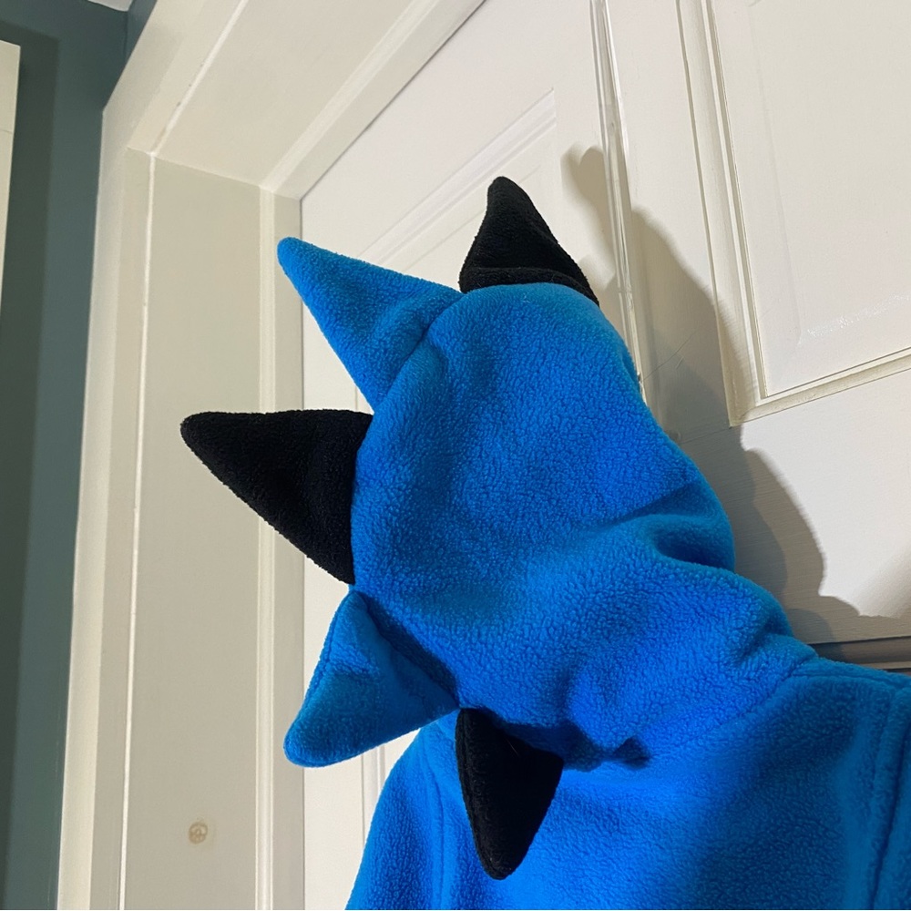 Columbia Blue Fleece Infant Bunting 6mo with spikey hood